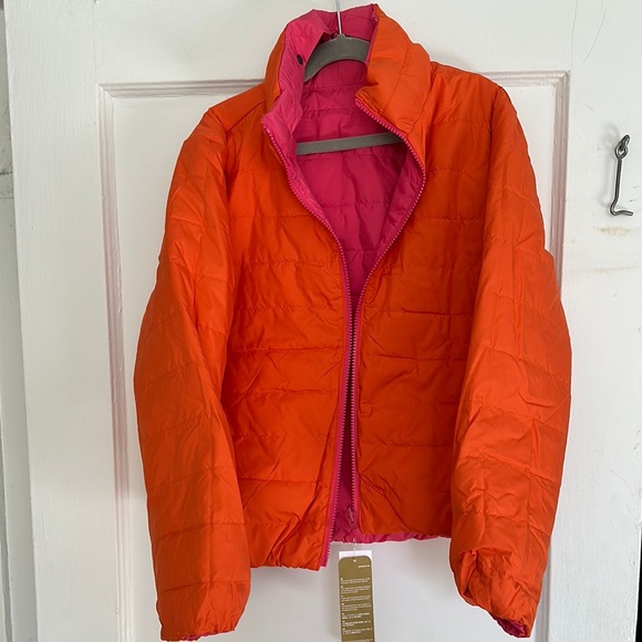 Crescita Kids Pink/Orange Puffer Jacket L - Picture 10 of 10